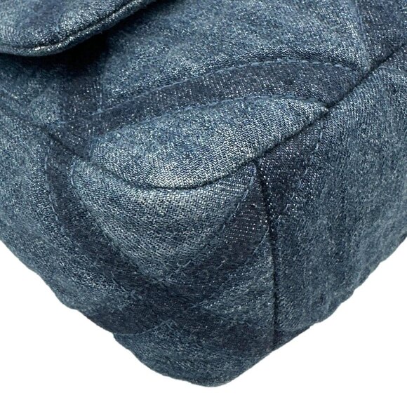 Chanel 19 Flap Medium Denim Shoulder Bag Blue - Picture 8 of 12